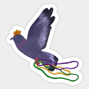 Paper Craft Mardi Gras Pigeon Sticker